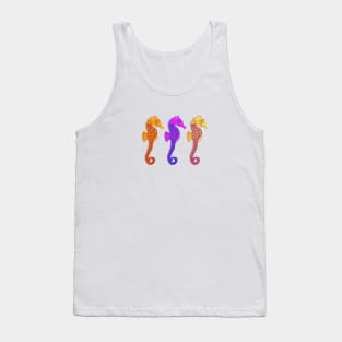 Colorful Seahorses Fish Pop Art Tank Top